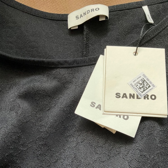 Sandro black midi dress with side cut out detail - Picture 5 of 7